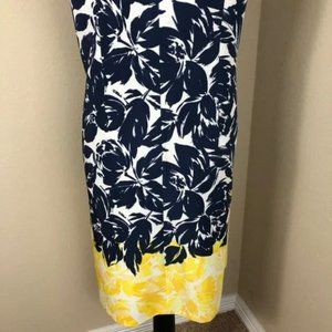 Jessica Howard Navy Yellow Floral Dress 16